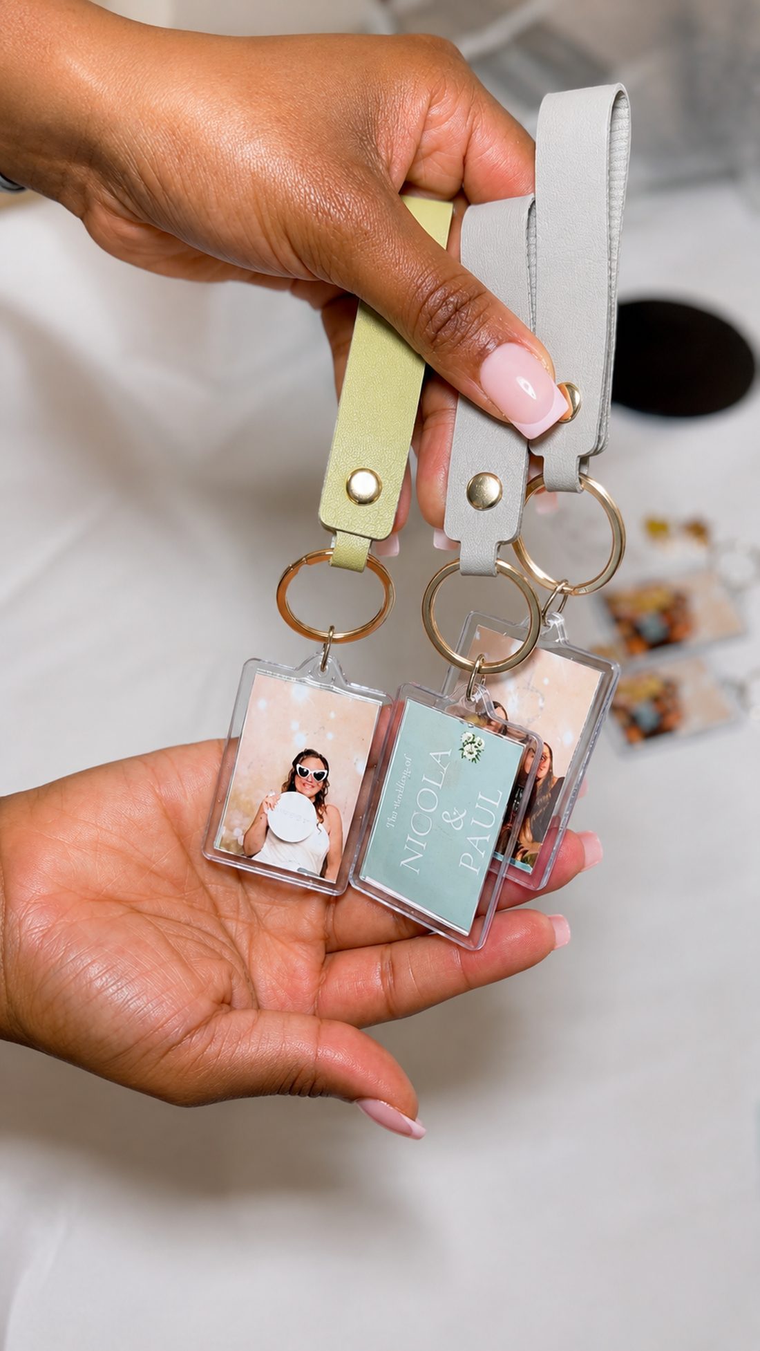 Personalised keyrings made at an event